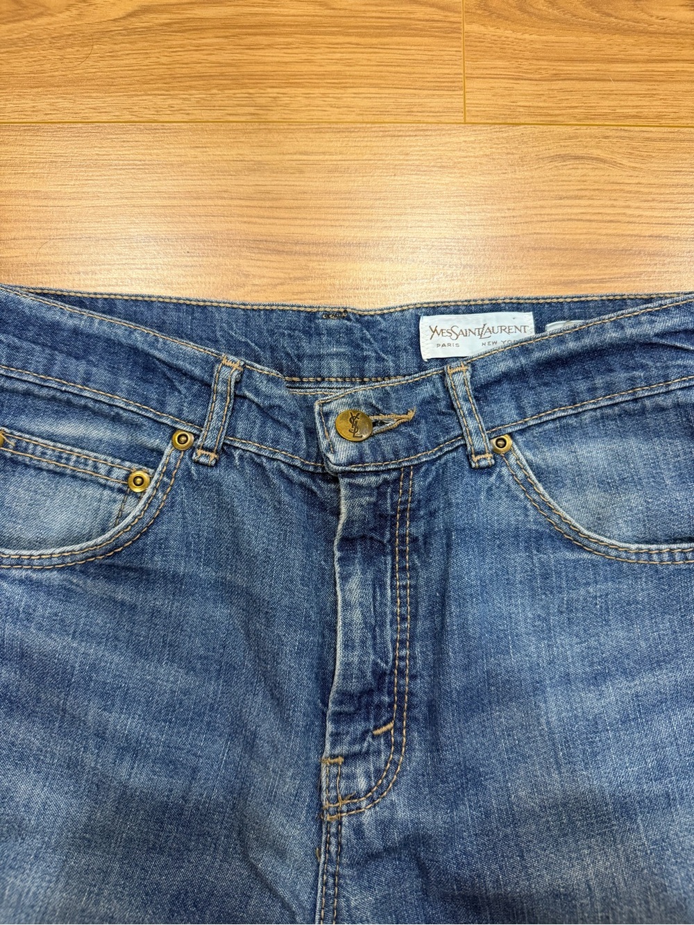 Vintage Yves Saint Laurent High Waisted Straight Leg Jeans Size 23
